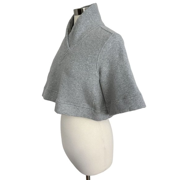 Lululemon SMALL Gray Know Your Angles Crop V-Neck Pullover Fleece Poncho - Picture 5 of 12